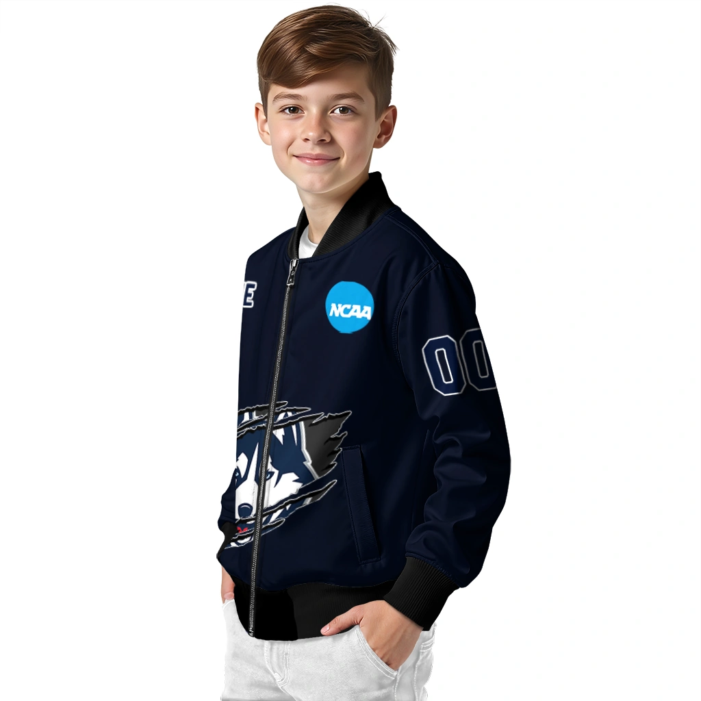 custom uconn huskies claw mark blue bomber jacket trendy custom uconn huskies claw mark blue bomber jacket trendy