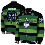 custom uconn huskies clover green lines green black varsity jacket best selling