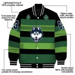 custom uconn huskies clover green lines green black varsity jacket best selling