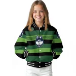 custom uconn huskies clover green lines green black varsity jacket best selling