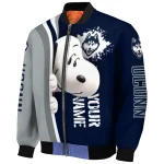 custom uconn huskies snoopy head blue bomber jacket best selling