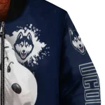custom uconn huskies snoopy head blue bomber jacket best selling