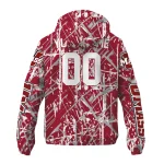 custom umass minutemen brushstroke pattern red windbreaker jacket best selling