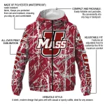 custom umass minutemen brushstroke pattern red windbreaker jacket best selling