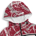 custom umass minutemen brushstroke pattern red windbreaker jacket best selling