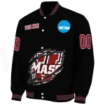 custom umass minutemen claw shred black varsity jacket best selling