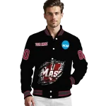 custom umass minutemen claw shred black varsity jacket best selling