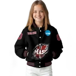 custom umass minutemen claw shred black varsity jacket best selling