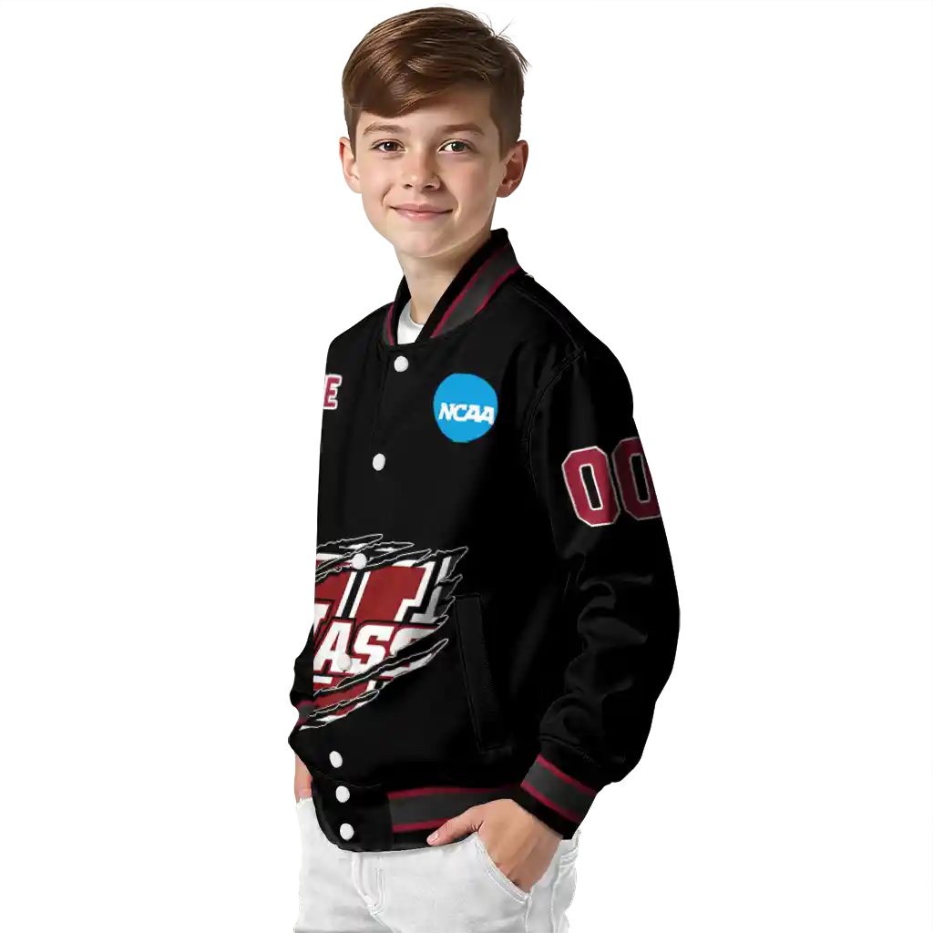 custom umass minutemen claw shred black varsity jacket trendy custom umass minutemen claw shred black varsity jacket trendy