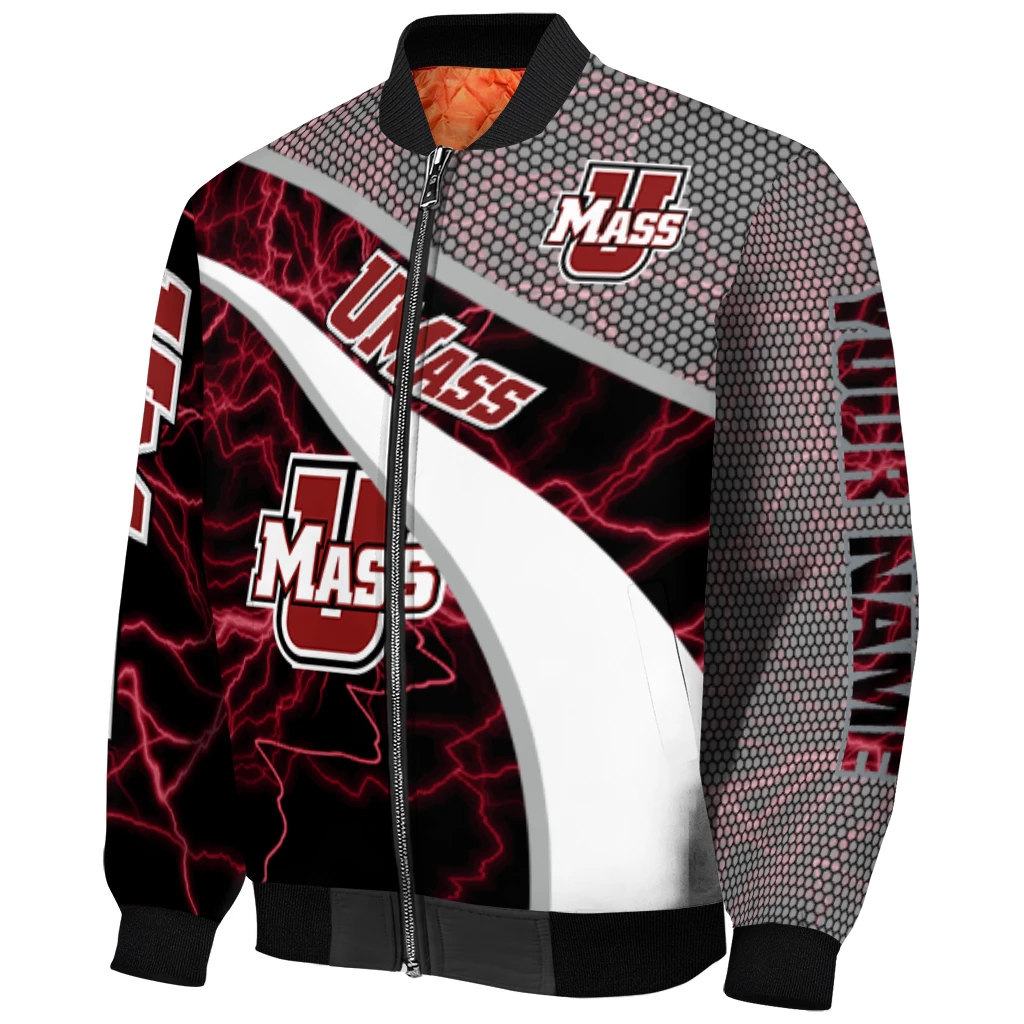 custom umass minutemen electric flash red bomber jacket fashion forward custom umass minutemen electric flash red bomber jacket fashion forward