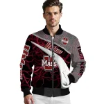 custom umass minutemen electric flash red bomber jacket best selling