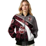 custom umass minutemen electric flash red bomber jacket best selling