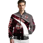 custom umass minutemen electric flash red varsity jacket best selling