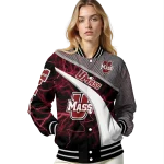 custom umass minutemen electric flash red varsity jacket best selling