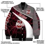 custom umass minutemen electric flash red varsity jacket best selling