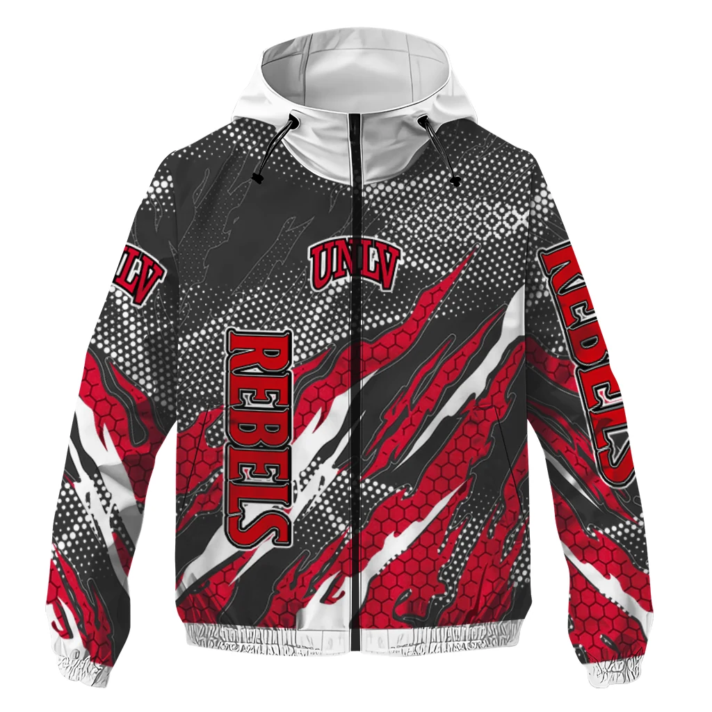 custom unlv rebels claw mesh red gray windbreaker jacket best selling custom unlv rebels claw mesh red gray windbreaker jacket best selling