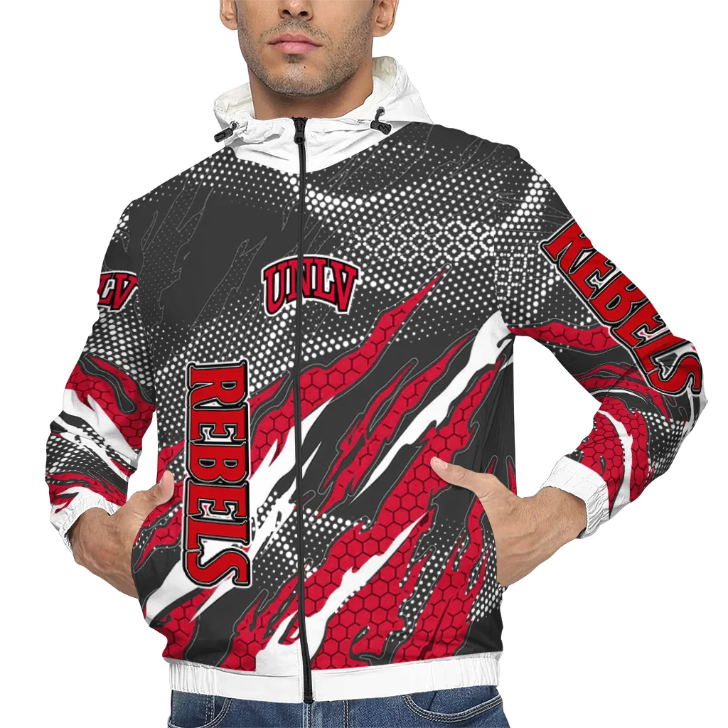 custom unlv rebels claw mesh red gray windbreaker jacket top rated custom unlv rebels claw mesh red gray windbreaker jacket top rated