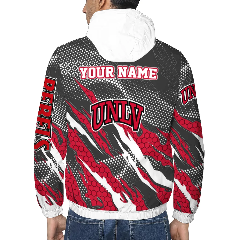 custom unlv rebels claw mesh red gray windbreaker jacket trendy custom unlv rebels claw mesh red gray windbreaker jacket trendy