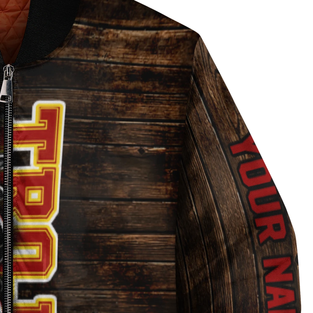 custom usc trojans flag wood brown bomber jacket premium grade custom usc trojans flag wood brown bomber jacket premium grade