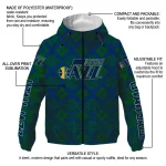 custom utah jazz geometric blossom navy windbreaker jacket best selling