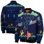 custom utah jazz spongebob playtime navy blue bomber jacket best selling