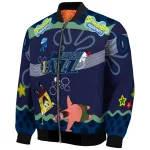 custom utah jazz spongebob playtime navy blue bomber jacket best selling