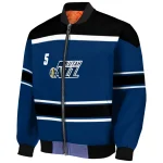 custom utah jazz stripe statement navy black bomber jacket best selling