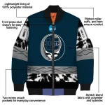 custom utah state aggies circle skull navy black bomber jacket best selling
