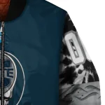 custom utah state aggies circle skull navy black bomber jacket best selling