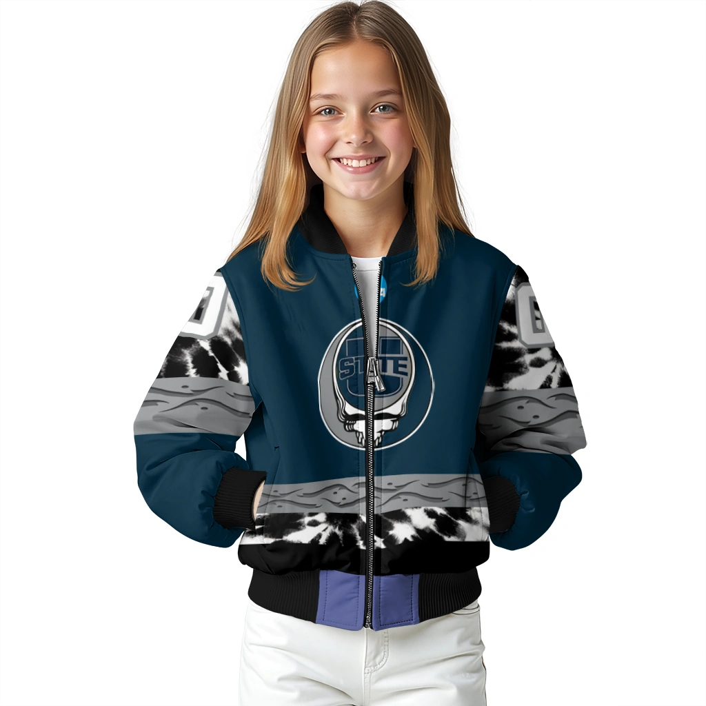 custom utah state aggies circle skull navy black bomber jacket top rated custom utah state aggies circle skull navy black bomber jacket top rated
