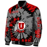 custom utah utes burst splatter red varsity jacket best selling