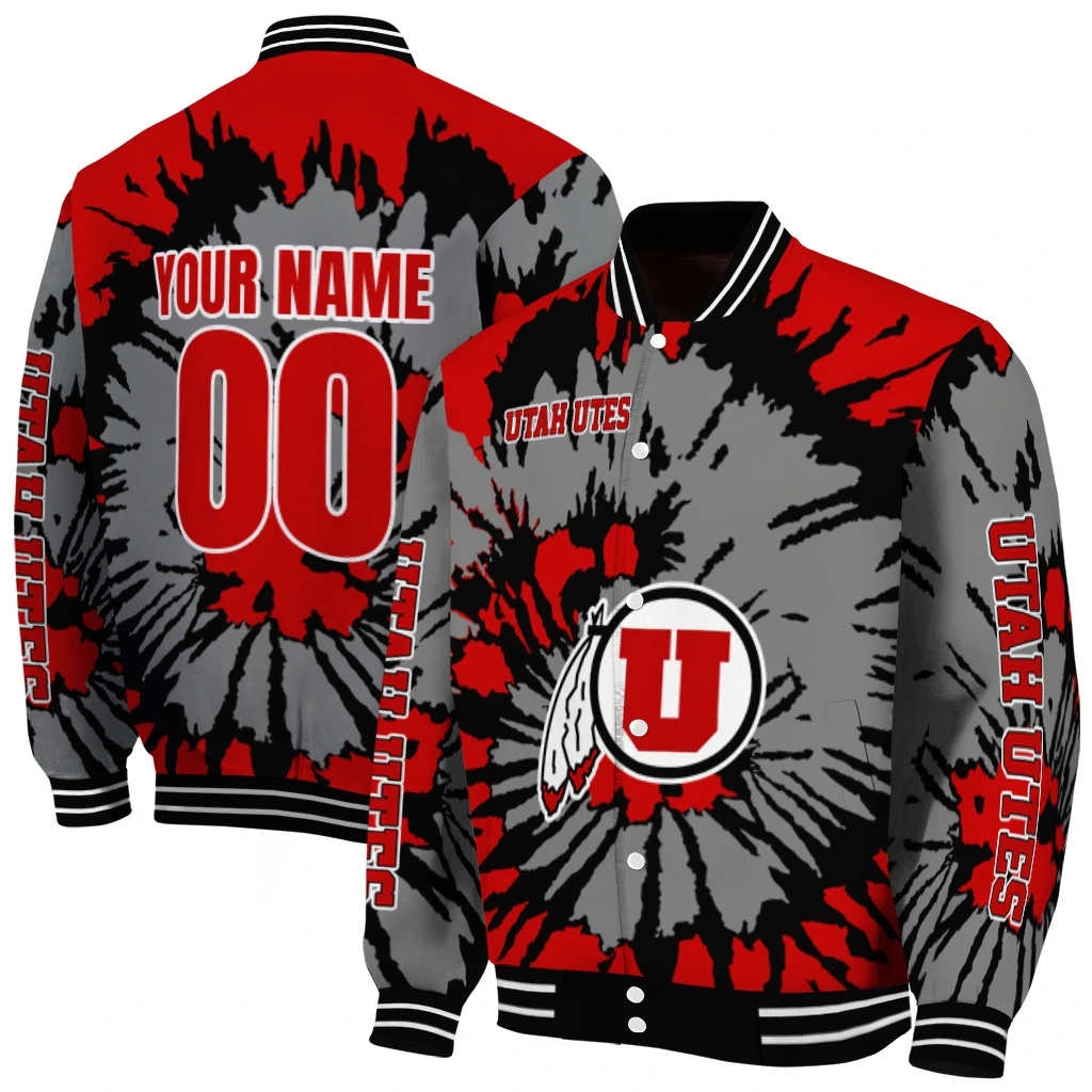 custom utah utes burst splatter red varsity jacket fashion forward custom utah utes burst splatter red varsity jacket fashion forward