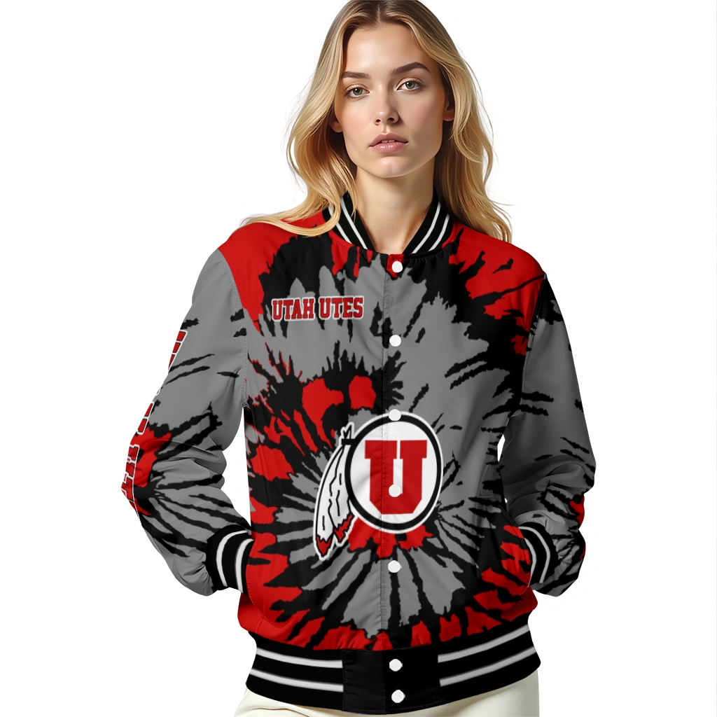 custom utah utes burst splatter red varsity jacket latest model custom utah utes burst splatter red varsity jacket latest model