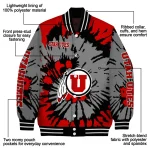 custom utah utes burst splatter red varsity jacket best selling