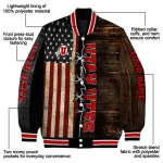 custom utah utes flag wood brown varsity jacket best selling