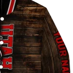 custom utah utes flag wood brown varsity jacket best selling