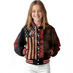 custom utah utes flag wood brown varsity jacket best selling