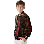 custom utah utes flag wood brown varsity jacket best selling