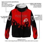custom utah utes flame trim red black windbreaker jacket best selling