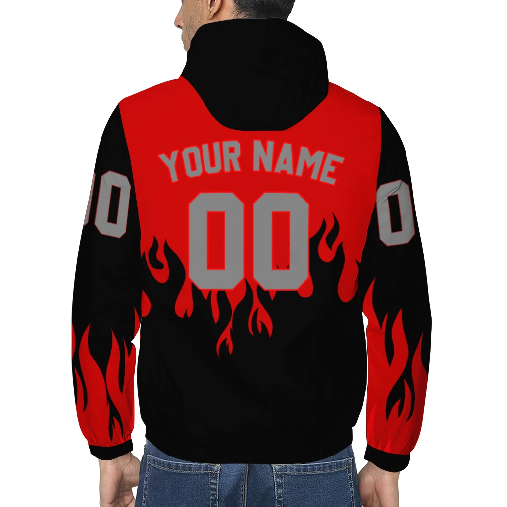 custom utah utes flame trim red black windbreaker jacket trendy custom utah utes flame trim red black windbreaker jacket trendy