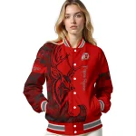 custom utah utes tribal deer art red varsity jacket best selling