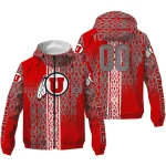 custom utah utes tribal swirls red windbreaker jacket best selling