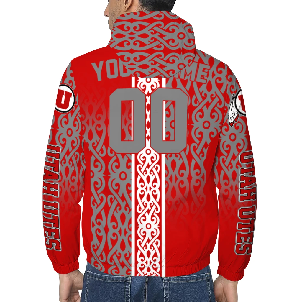 custom utah utes tribal swirls red windbreaker jacket trendy custom utah utes tribal swirls red windbreaker jacket trendy
