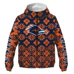 custom utsa roadrunners geometric blossom orange windbreaker jacket best selling