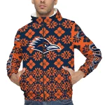 custom utsa roadrunners geometric blossom orange windbreaker jacket best selling