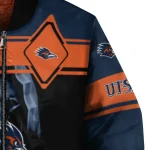 custom utsa roadrunners reaper hands orange black bomber jacket best selling