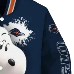 custom utsa roadrunners snoopy head orange varsity jacket best selling
