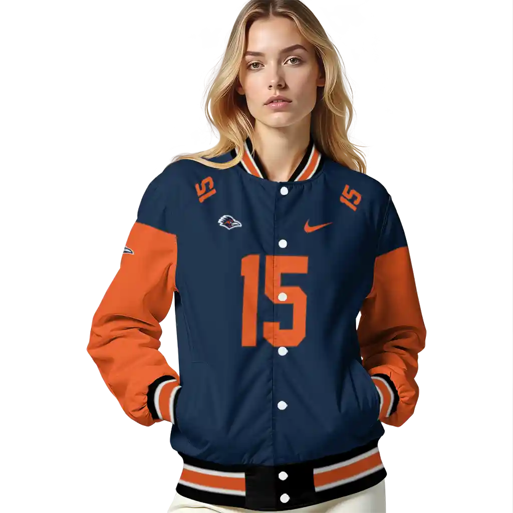 custom utsa roadrunners team patch orange varsity jacket latest model custom utsa roadrunners team patch orange varsity jacket latest model