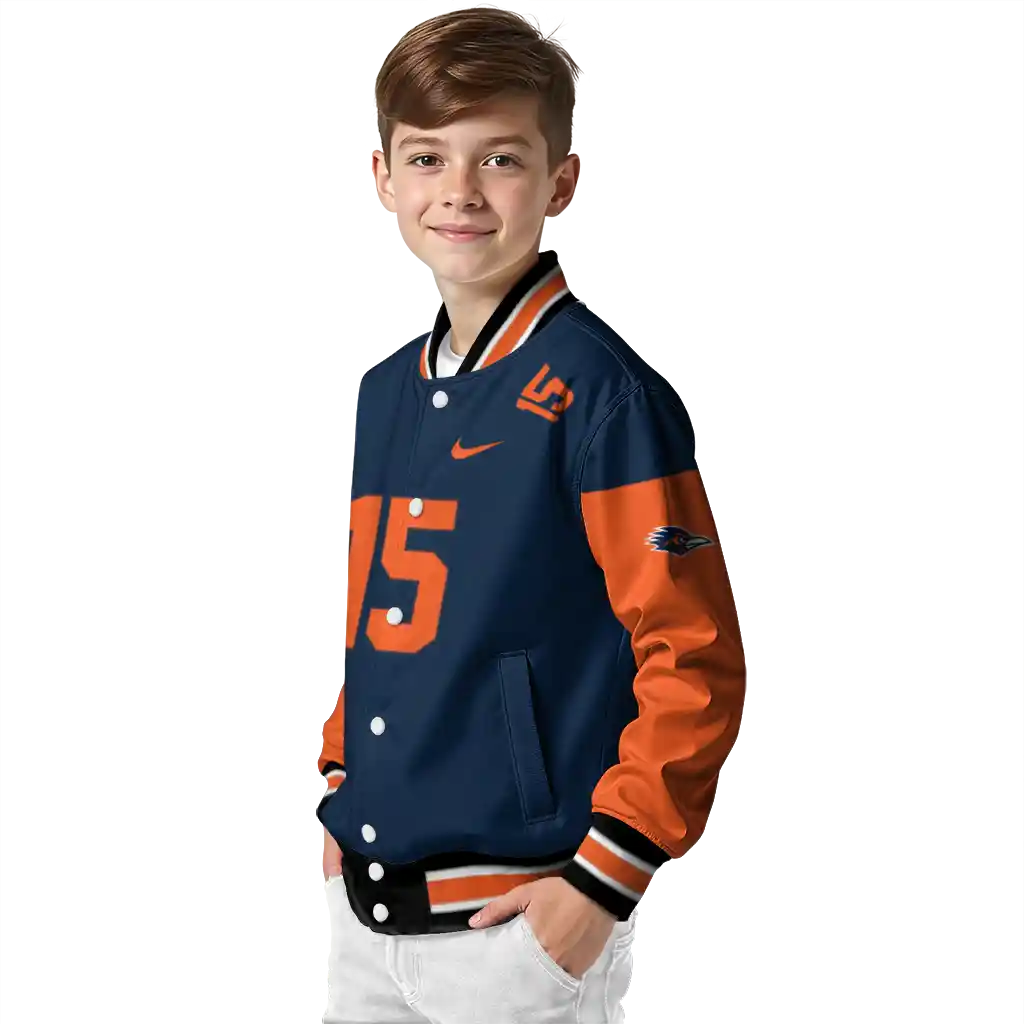 custom utsa roadrunners team patch orange varsity jacket trendy custom utsa roadrunners team patch orange varsity jacket trendy