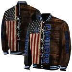 custom vancouver canucks flag wood brown varsity jacket best selling